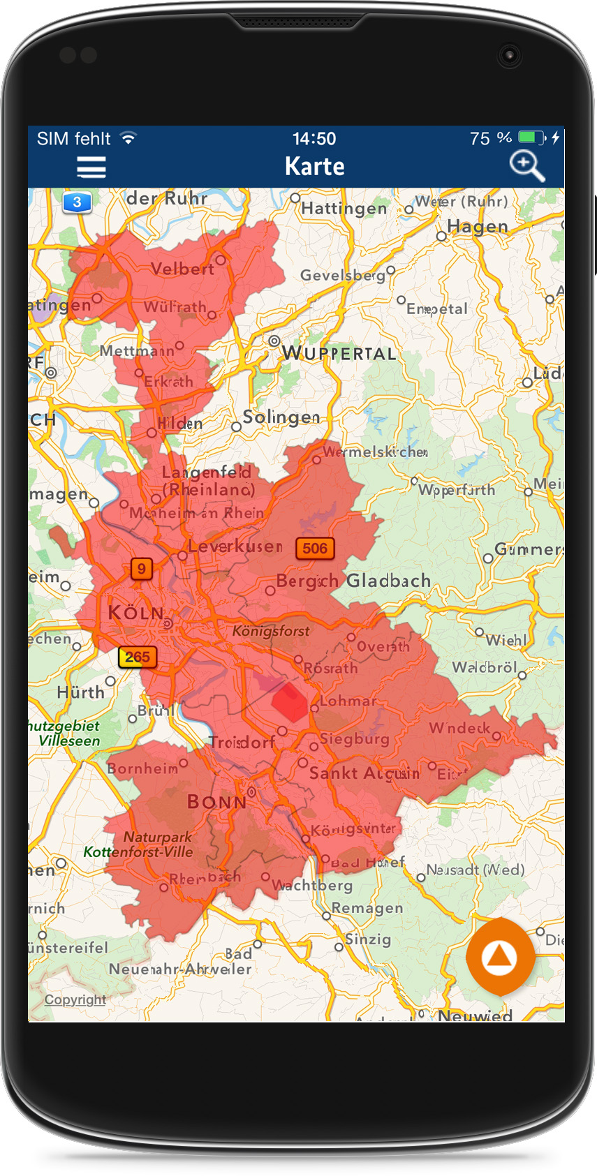 Warn-App NINA Kartenansicht_aktiveWarnung_frei
